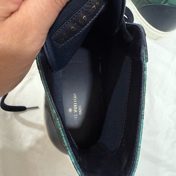 Louis Vuitton Green and Black High-Tops with White Soles - Picture 6 of 11